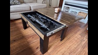 EASY DIY Gun concealment coffee table with fingerprint lock build [upl. by Steffie]