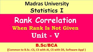 Spearmans Rank Correlation when Rank is not given [upl. by Harhay]