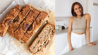 Healthy Vegan Banana Bread  4 main ingredients glutenfree amp oilfree [upl. by Atina]