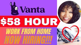 Earn 2320 A WEEK  VANTA WFH Jobs  ❤️ workfromhome [upl. by Aihsenal]