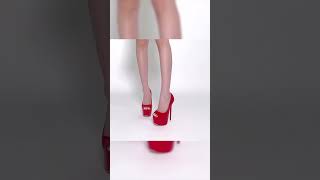 Red High Heels Peep Toe Platform Pumps Ladies [upl. by Lashond217]