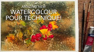 Beginners WATERCOLOR AUTUMN LEAVES PAINTING NEW Loose Watercolour Techniques Tutorial Landscape [upl. by Acir]