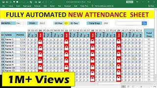 🔥🔥 Fully Automated Attendance Sheet in Excel [upl. by Jacobson]