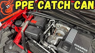 MustSee Unboxing amp Installing New Duramax PPE Catch Can [upl. by Dnamron443]