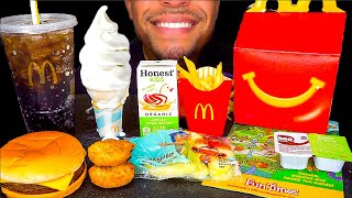 ASMR McDonald’s Ice Cream Cone Cheesy Cheeseburgers Chicken Nuggets French Fries BIG BITES [upl. by Magan655]