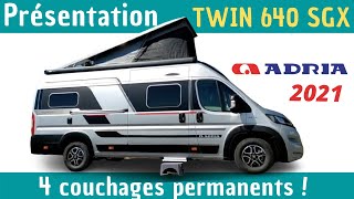 LEXCELLENCE DU FOURGON  Présentation ADRIA TWIN SPORT 640 SGXquotModèle 2021quot Instant CampingCar [upl. by Henebry639]