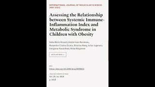 Assessing the Relationship between Systemic ImmuneInflammation Index and Metabolic S  RTCLTV [upl. by Tristas142]