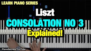 HOW TO PLAY CONSOLATION NO 3 BY LISZT PIANO TUTORIAL LESSON [upl. by Ayekehs]