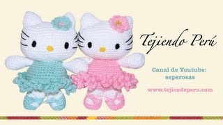 Hello Kitty tejida a crochet amigurumi Parte 1 cabeza  Tejiendo Perú [upl. by Sirahc]