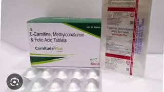 Carnitude Plus Tablets LCarnitine Methylcobalamin amp Folic Acid Tablets [upl. by Gaven]