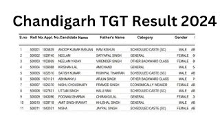 Chandigarh TGT Result 2024  Cut Off Marks Merit List [upl. by Braynard]