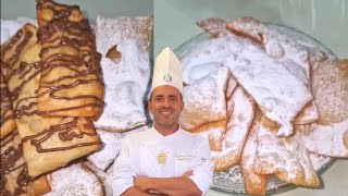 Chiacchiere di carnevale napoletane fatte in casa a manoRicetta semplice anche al cioccolato [upl. by Adiuqal]