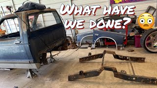 Starting the narrowed chassis for big billets on the 89 s10 build [upl. by Gaspar381]