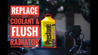 How to Change your Coolant and Flush Radiator  Prestone Coolant  Suzuki GSX S150 [upl. by Skipp]