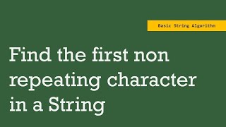 Find the First Non Repeating Character in a String Using javascript [upl. by Cirle421]