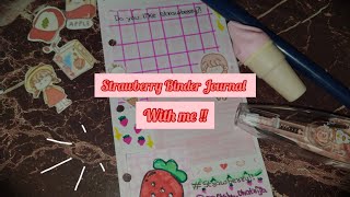 🌟Strawberry Binder Journal With Me🍓🌟Binder Journal Ideas✨Crafts by Dhatrija✨ [upl. by Columbus839]