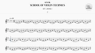 《SEVCIK SCHOOL OF VIOLIN TECHNICS OP 1 BOOK 1》Exercise 2  Part 1 Quarter Note ♩60 [upl. by Vera720]