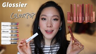 Glossier Generation G vs New Colourpop Blotted lip  Dupes  Comparisons Demos amp Swatches [upl. by Eselehs]