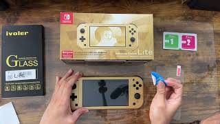 Nintendo Switch Lite Hyrule Edition  Screen Protector Installation  Case [upl. by Adehsar]