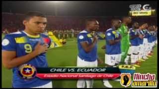 Chile y Ecuador cantan el Himno Nacional [upl. by Ahsiemal]