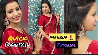 Quick amp Easy Diwali Makeup Tutorial 💄 Using Affordable amp Daily Products [upl. by Norej]