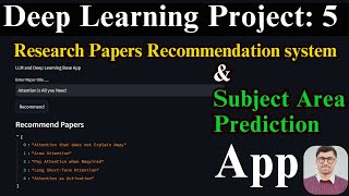 Research Paper Recommendation System and Subject Area Prediction Deep Learning LLM  ArXiv Data [upl. by Ilah]