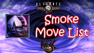 UMK3  MK3  Smoke Move List [upl. by Delcina264]