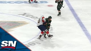 Ryan Hartman Lays Out Anthony Duclair With Big Hit In Neutral Zone [upl. by Sergio]