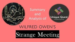 Strange Meeting by Wilfred Owen AntiWar poem explained in Tamil [upl. by Lena623]