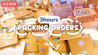 3hours ASMR packing orders compilation  cute Korean sticker shop  packing asmr  packaging asmr [upl. by Nimra]