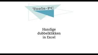 Handig dubbelklikken in Excel [upl. by Tristas330]