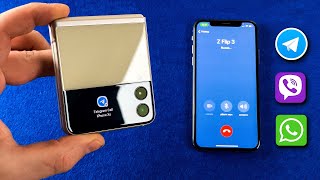 Z Flip 3 Vs iPhone Xs Telegram Viber amp WhatsApp Incoming call amp Outgoing call iOs 16  Android 13 [upl. by Anoy]