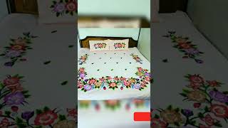 Beautiful latest hand embroidery bed sheet designs Attractive hand embroidery bed sheet designs [upl. by Kolnos618]