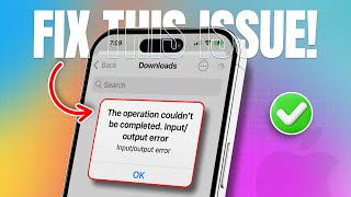 How to Fix quotThe Operation Couldnt Be Completed InputOutput Errorquot on Files App [upl. by Ppilihp923]