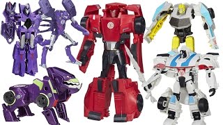 TRANSFORMERS ROBOTS IN DISGUISE SIDESWIPE JAZZ BUMBLEBEE CLASH PARALON QUILFIRE UNDERBITE TOYS [upl. by Acnairb153]