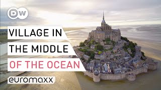 MontSaintMichel  The French Village That Sits Right In The Ocean [upl. by Nosmoht]