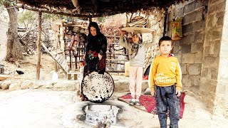 ARAN nomadic lifeBaking bread by Zahra and her childrenNomadic lifestyleNomads of Iran [upl. by Siekram]