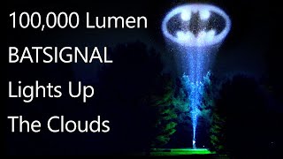 Homemade Batsignal Reaches the Clouds and how to make an image projector for yourself [upl. by Llevart337]