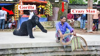 Gorilla Attack Prank  Scary Fake Gorilla Prank on Public Part 6  4 Minute Fun [upl. by Kurys]