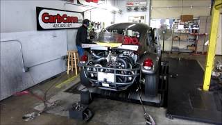 Fuel Injected and Turbo VW Baja Doing a Dyno Pull [upl. by Noyes690]