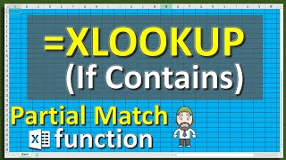 Excel XLOOKUP CONTAINS partial match  Using Wildcards [upl. by Nylirrej]