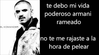 El Komander  Cuernito Armani Letra Lyrics [upl. by Iruahs]