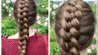 Dutch 4strand braid tutorial  HairAndNailsInspiration [upl. by Kellene]