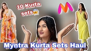 HUGEMYNTRA Kurta Sets Haul😍starting at Rs999😱Swati Rathi myntra summerkurtahaul [upl. by Burnie3]