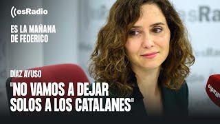 Díaz Ayuso anima a acudir a la manifestación de Barcelona quotNo vamos a dejar solos a los catalanes [upl. by Attegroeg]