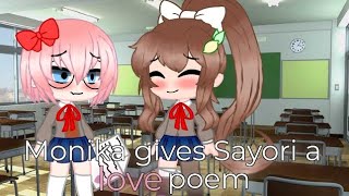 Monika gives Sayori a love poem Valentines specialMonika x Sayori DDLCgacha [upl. by Airalav300]