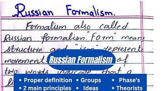 FormalismRussian Formalism literary theory in English notes handwritten notes [upl. by Ahsilam]