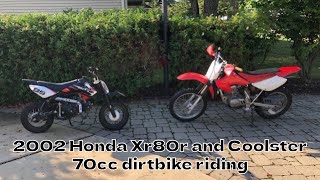 Coolster and Honda Xr80r Dirt Bike First Person Riding [upl. by Alded]