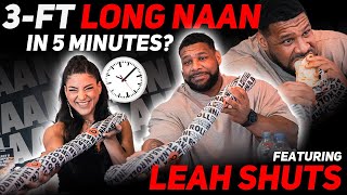 Eat this 3FT LONG Naan Kebab in LESS than 5 MINUTES FOOD CHALLENGE with LeahShutkever [upl. by Ahsiemal]