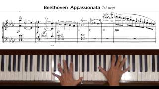 Beethoven Appassionata 1st mvt Piano Tutorial Part 1 [upl. by Algy]